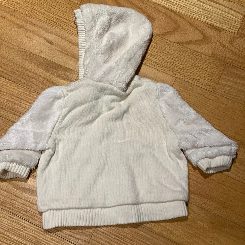 Childrens Place Faux Fur Sweater Hoodie Size 6-9 months
